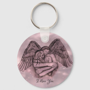 Angel Eros in Love , I Love You Keychain