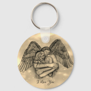 Angel Eros in Love , I Love You Keychain