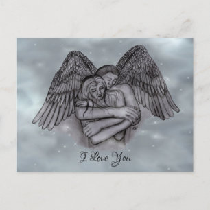 Angel Eros in Love , I Love You Postcard