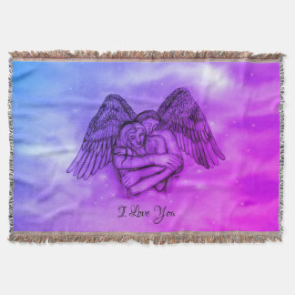 Angel Eros in Love , I Love You Throw Blanket