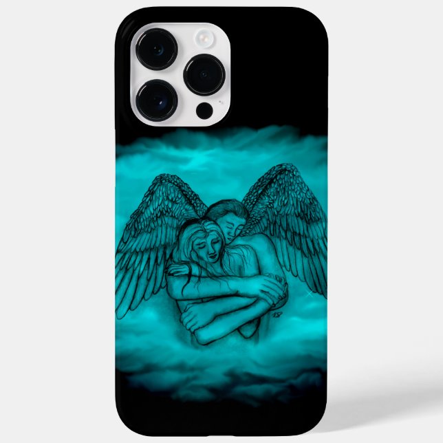 Angel Eros in Love in black and green design Case-Mate iPhone Case (Back)