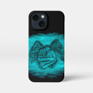 Angel Eros in Love in black and green design iPhone 13 Mini Case