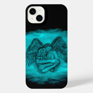 Angel Eros in Love in black and green design iPhone 14 Plus Case