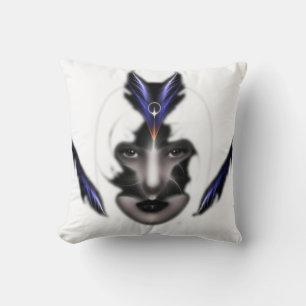 Angel Eyes Wings Of Wind Fractal Decorative Pillow