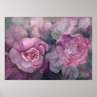 Angel Face Roses Collage Poster