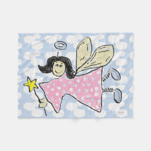 Angel/Fairy in Pink Fleece Blanket