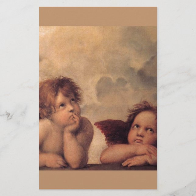 angel faith Raphael vintage old painting blessing (Front)