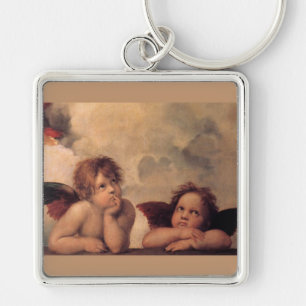 angel faith Raphael vintage old painting blessing Keychain