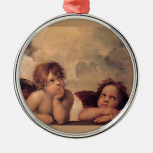 angel faith Raphael vintage old painting blessing Metal Ornament