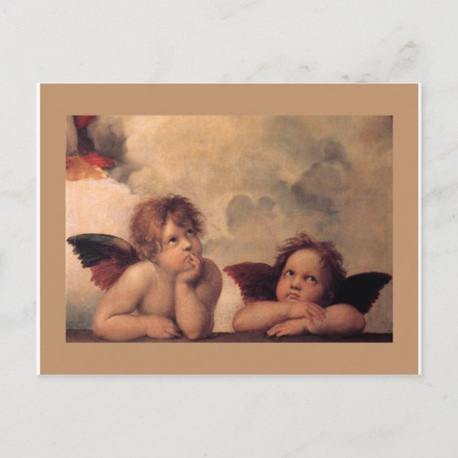 angel faith Raphael vintage old painting blessing Postcard (Front)