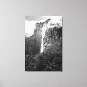 Angel Falls in Black & White Canvas Print