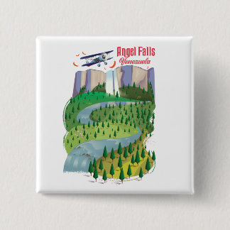 Angel Falls Venezuela 2 Inch Square Button