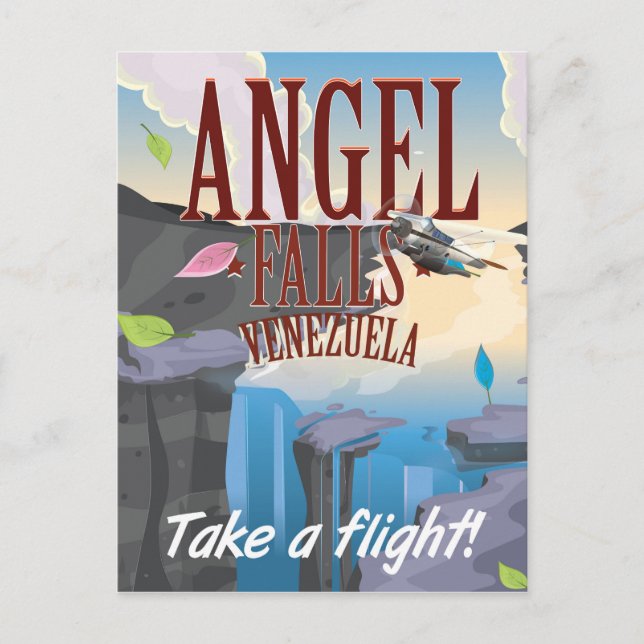 Angel Falls Venezuela Travel poster Postcard (Front)