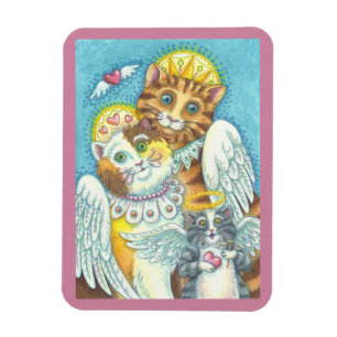 Angel Famille de chats PURSEUR EN MAGNET DU CIEL