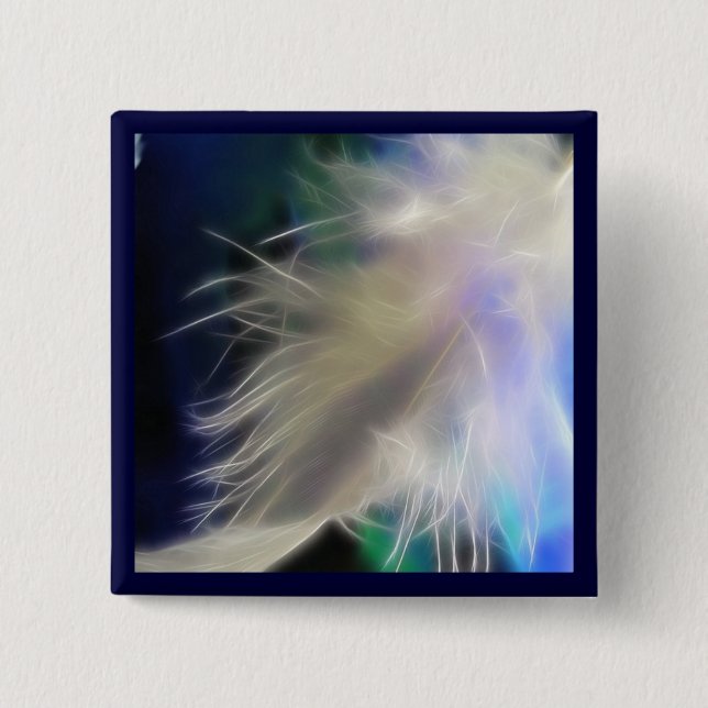 Angel Feather! 2 Inch Square Button (Front)