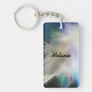 Angel Feather and Name Keychain