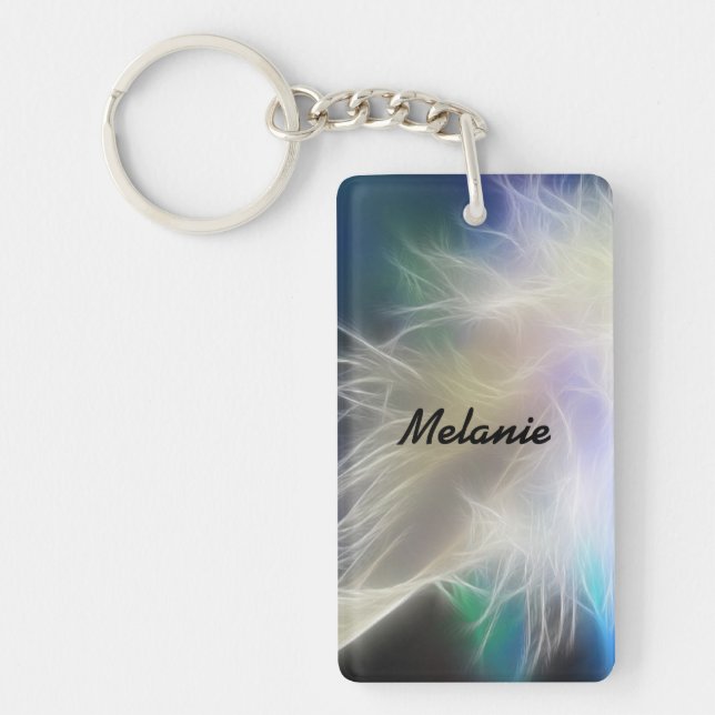 Angel Feather and Name Keychain (Front)