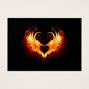 Angel Fire Heart with Wings
