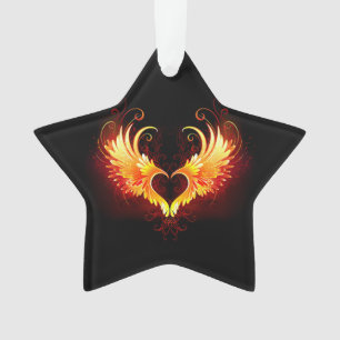 Angel Fire Heart with Wings