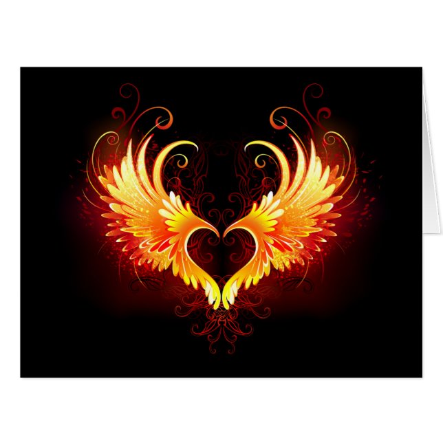 Angel Fire Heart with Wings (Devant horizontal)