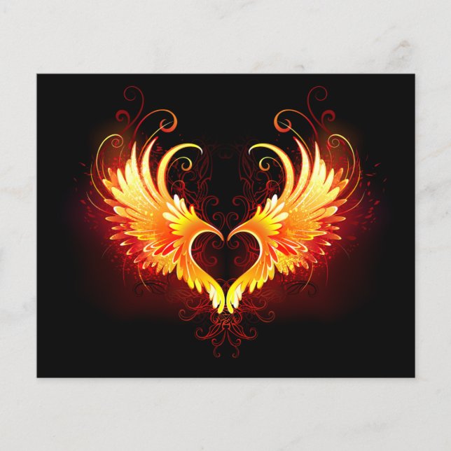 Angel Fire Heart with Wings (Front)