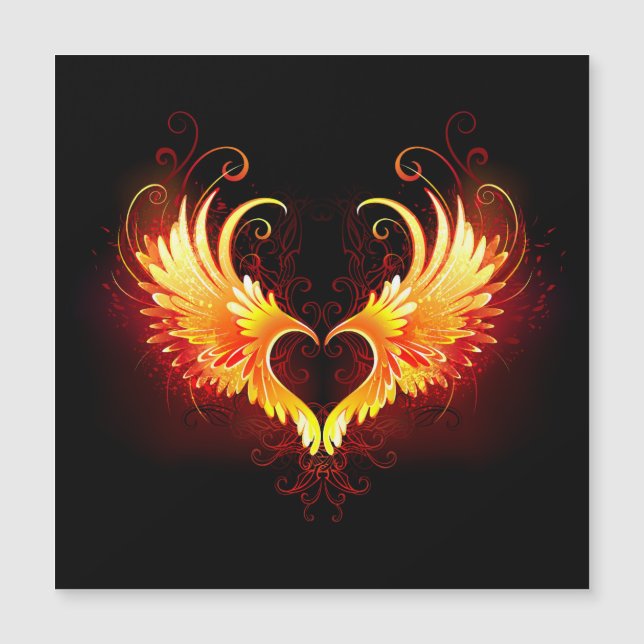 Angel Fire Heart with Wings (Front)