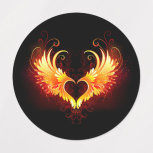 Angel Fire Heart with Wings