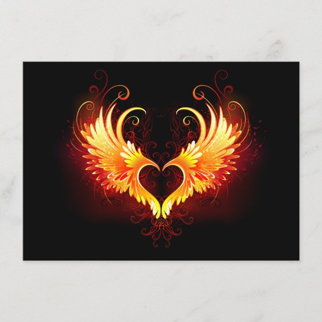 Angel Fire Heart with Wings Advice Card (Front)