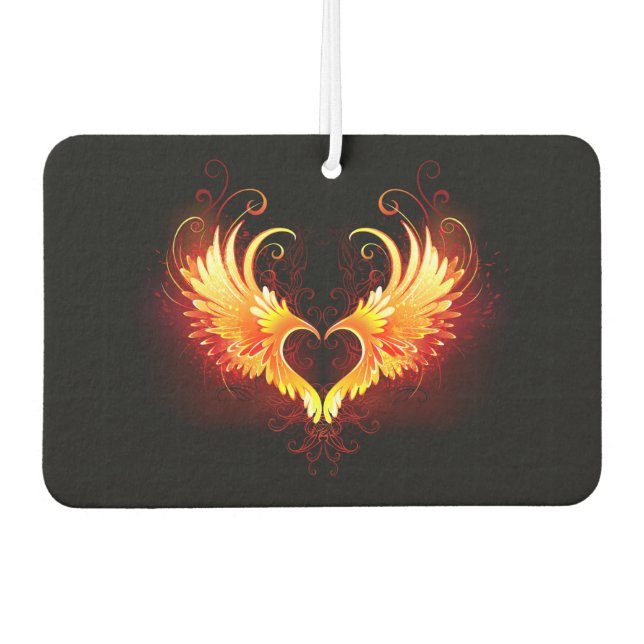 Angel Fire Heart with Wings Air Freshener (Front)