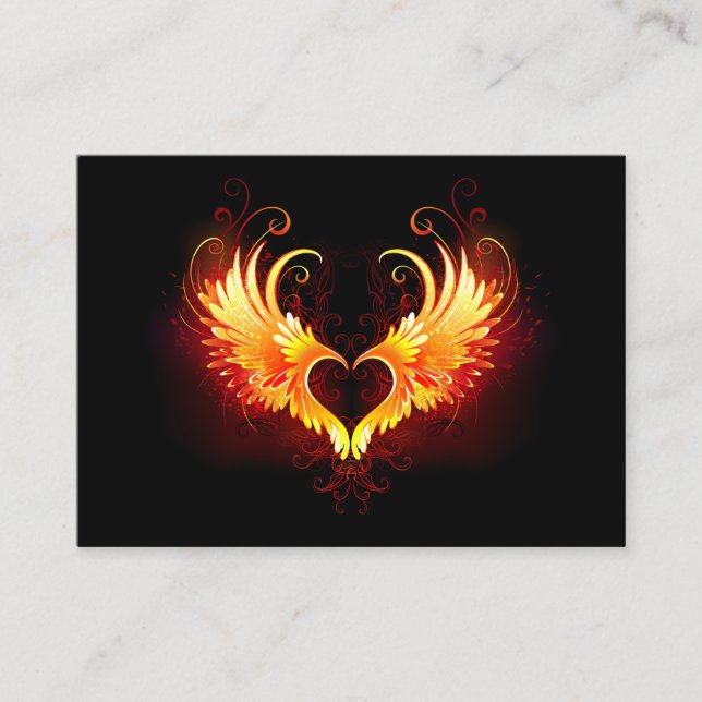 Angel Fire Heart with Wings Appointment Card (Front)