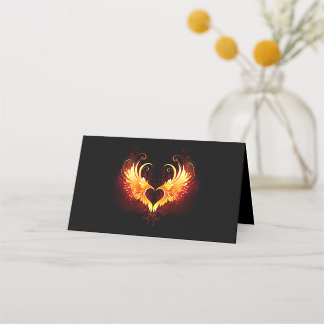 Angel Fire Heart with Wings Appointment Card (Front)