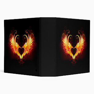 Angel Fire Heart with Wings Binder