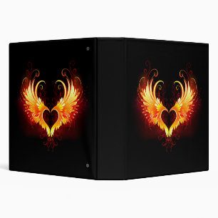 Angel Fire Heart with Wings Binder