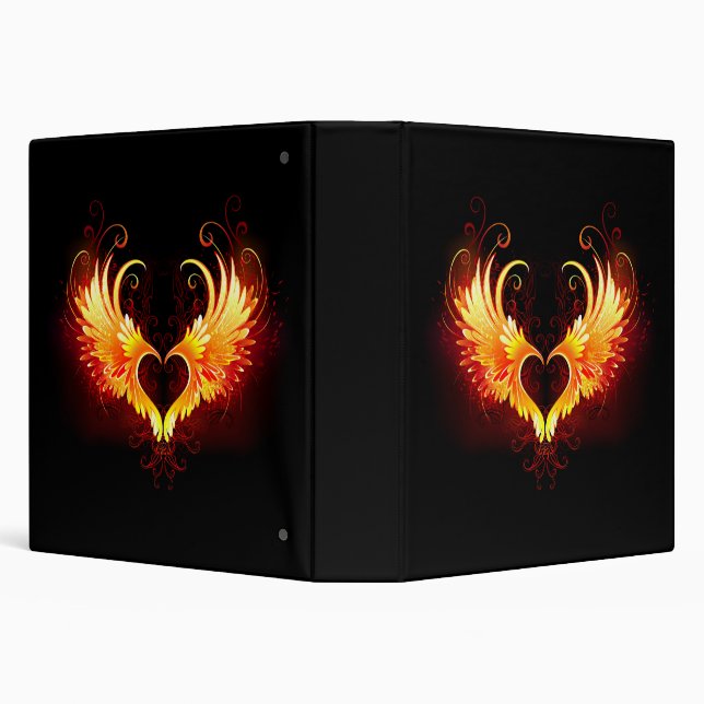Angel Fire Heart with Wings Binder (Background)