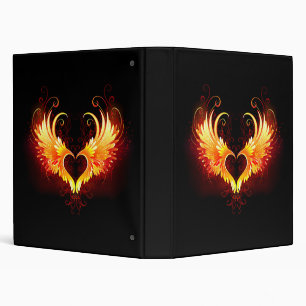 Angel Fire Heart with Wings Binder