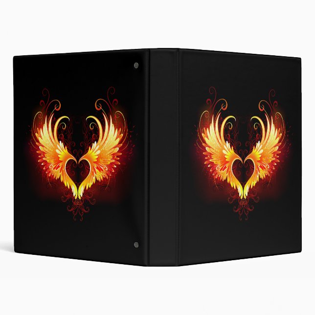 Angel Fire Heart with Wings Binder (Background)