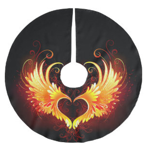 Angel Fire Heart with Wings Brushed Polyester Tree Skirt