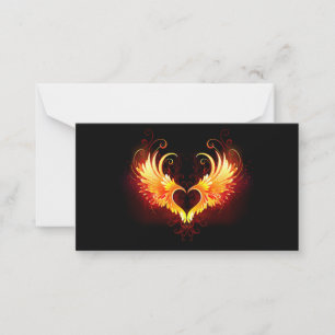Angel Fire Heart with Wings Card
