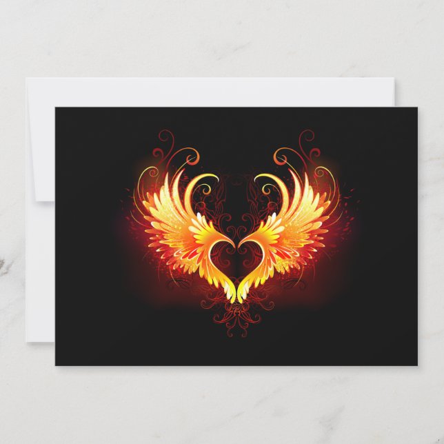 Angel Fire Heart with Wings Card (Front)