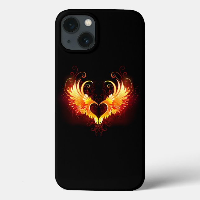 Angel Fire Heart with Wings Case-Mate iPhone Case (Back)