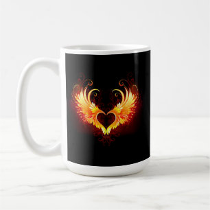 Angel Fire Heart with Wings Coffee Mug