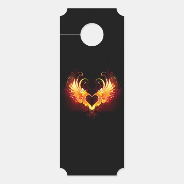 Angel Fire Heart with Wings Door Hanger (Front)
