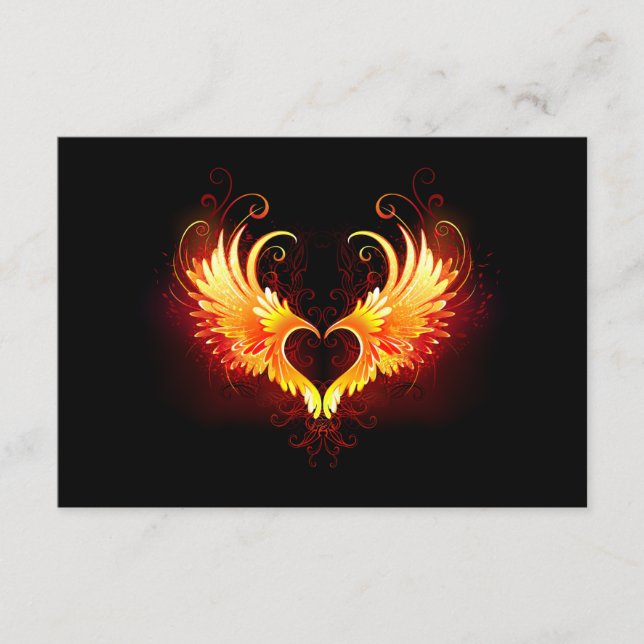 Angel Fire Heart with Wings Enclosure Card (Front)