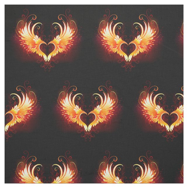 Angel Fire Heart with Wings Fabric (Swatch)