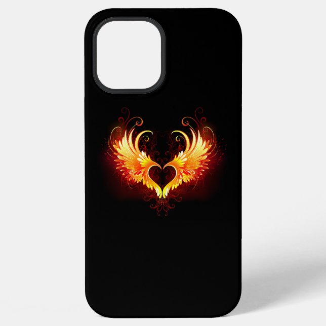 Angel Fire Heart with Wings iPhone Case (Back)