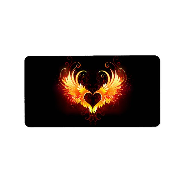 Angel Fire Heart with Wings Label (Front)