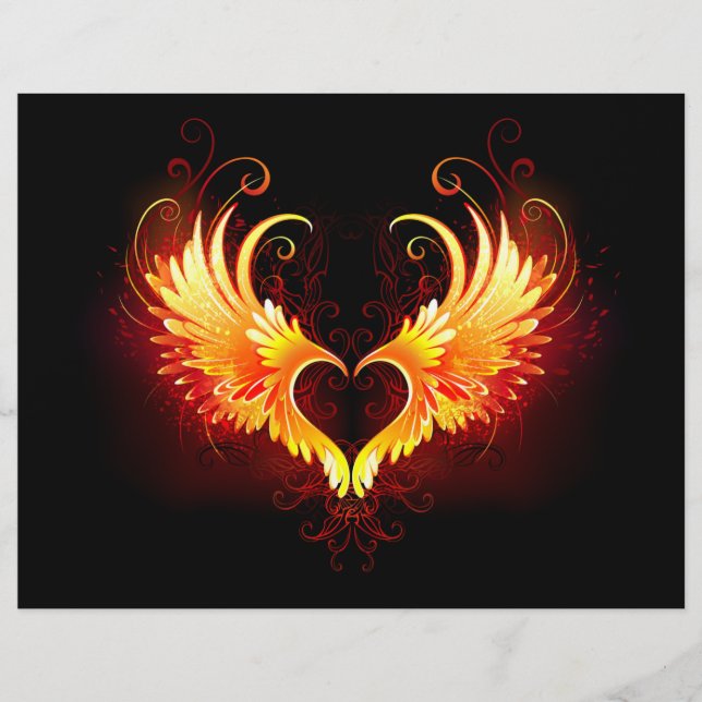 Angel Fire Heart with Wings Letterhead (Front)