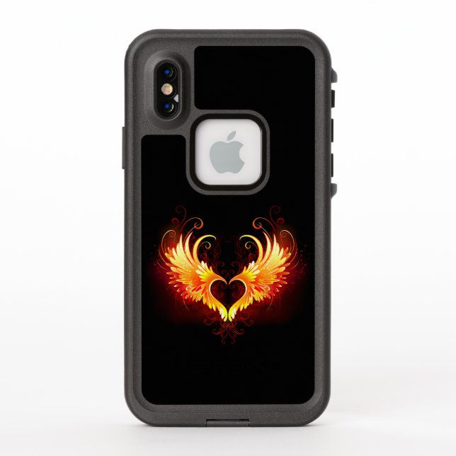 Angel Fire Heart with Wings LifeProof iPhone Case (Back)