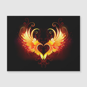 Angel Fire Heart with Wings Magnetic Invitation