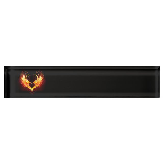 Angel Fire Heart with Wings Nameplate (Front)